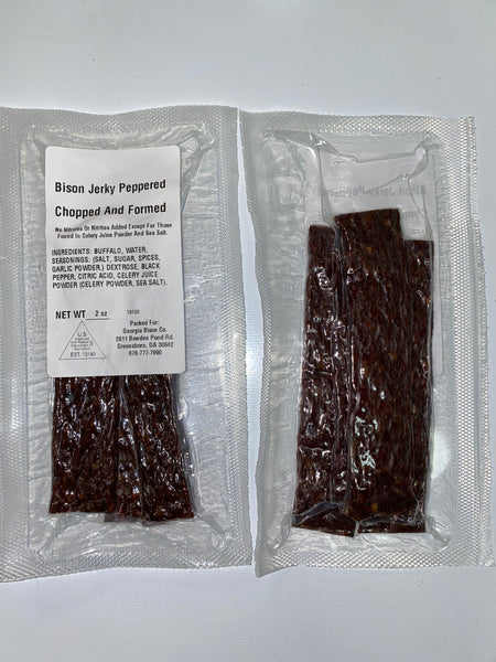 Bison Jerky Peppered - 2 ounce package - front and back