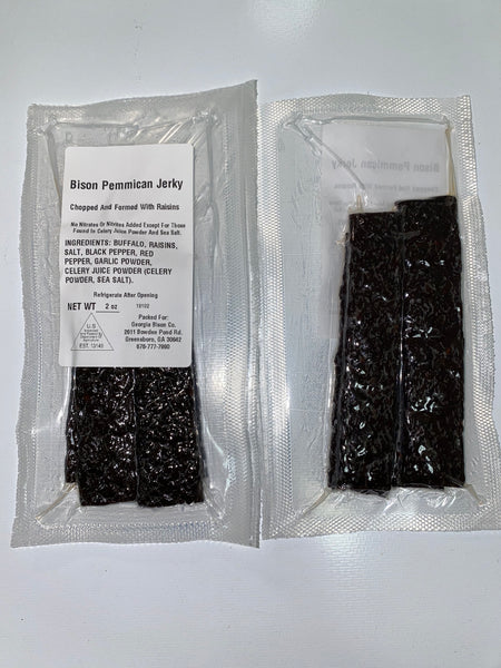 Pemmican Bison Jerky - 2 ounce package - front and back of package